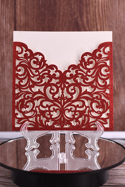 Elegant Glitter Paper Laser Cut invitation Bella0070G