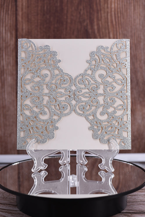 Elegant Glitter Laser Cut invitation Bella0135G