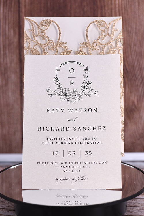 Elegant Glitter Invitation Bella0179G