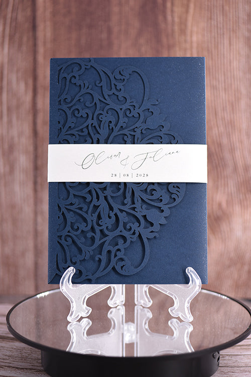 Trifold Classic Laser Cut Invitation Bella2139