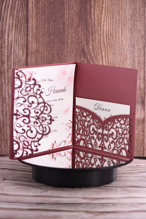 Trifold Classic Laser Cut Invitation Bella2125