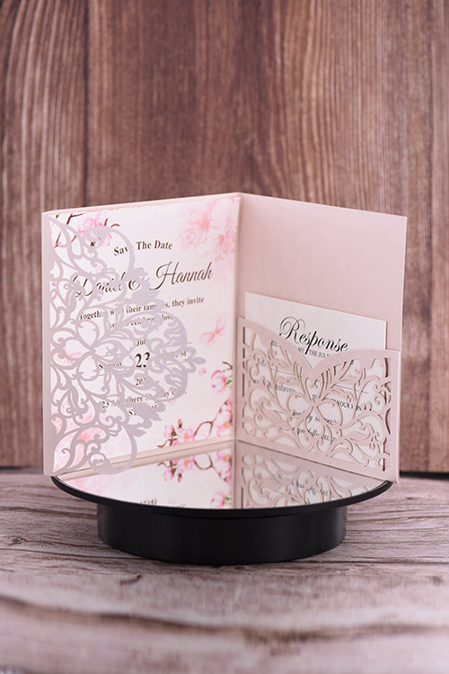 Trifold Classic Laser Cut Invitation Bella2129