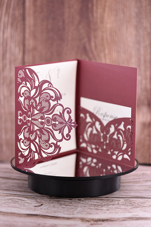 Trifold Classic Laser Cut Invitation Bella2126