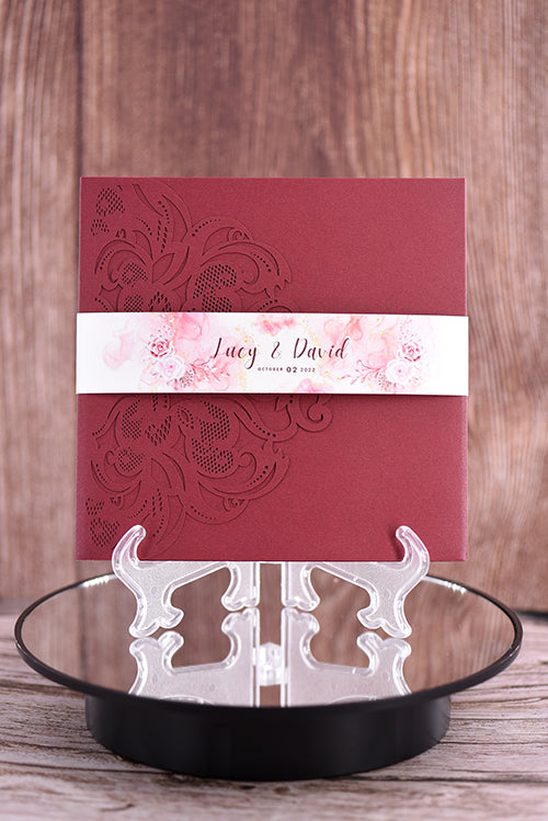 Trifold Classic Laser Cut Invitation Bella2126