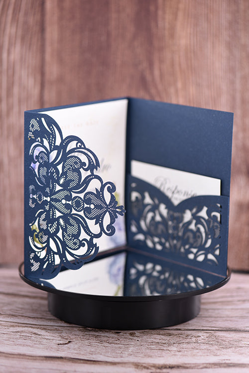 Trifold Classic Laser Cut Invitation Bella2126