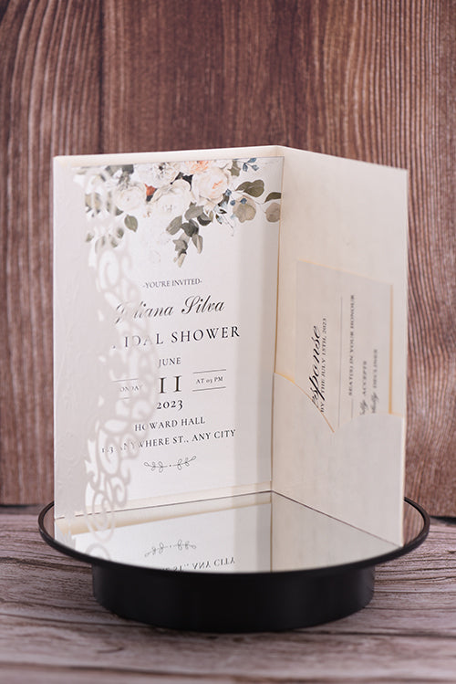 Trifold Classic Laser Cut Invitation Bella2130