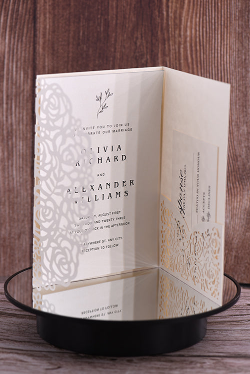 Trifold Classic Laser Cut Invitation Bella2122
