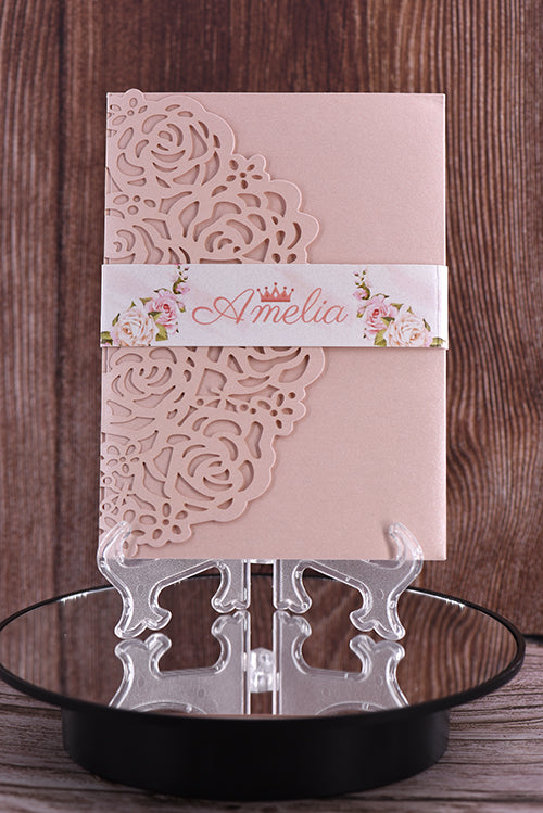 Trifold Classic Laser Cut Invitation Bella2122