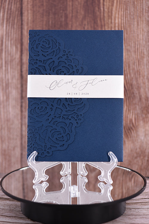 Trifold Classic Laser Cut Invitation Bella2122