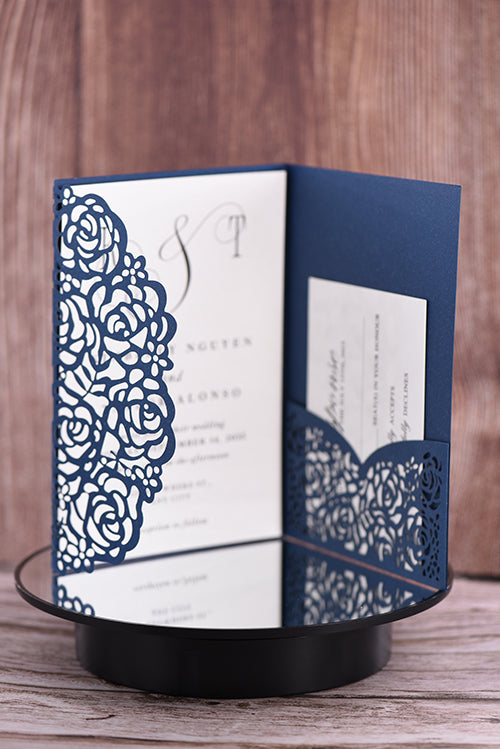 Trifold Classic Laser Cut Invitation Bella2122