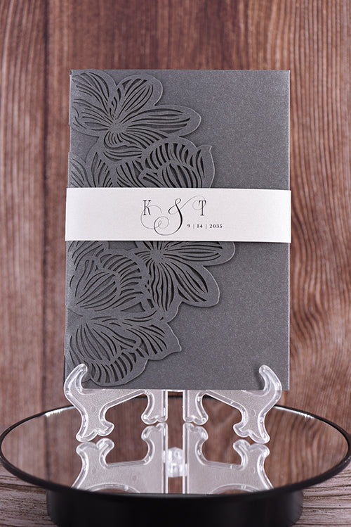 Trifold Classic Laser Cut Invitation Bella2120