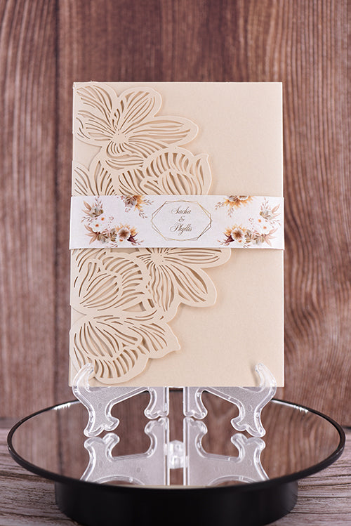 Trifold Classic Laser Cut Invitation Bella2120