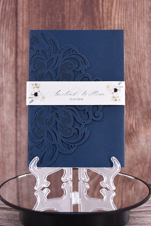 Trifold Classic Laser Cut Invitation Bella2132