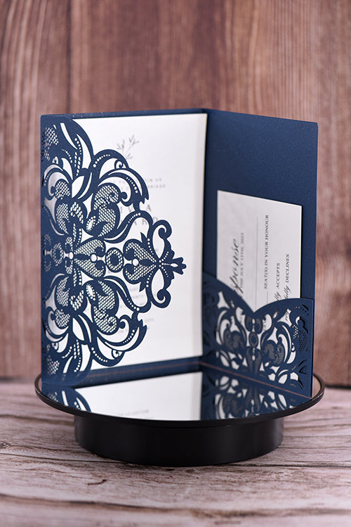 Trifold Classic Laser Cut Invitation Bella2132