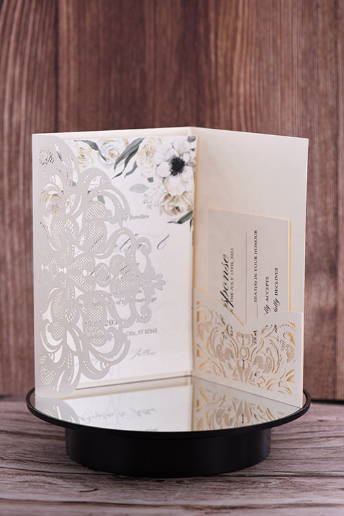 Trifold Classic Laser Cut Invitation Bella2132